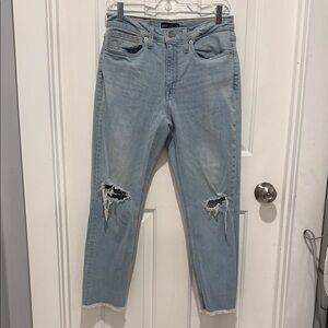 J. Crew Light Blue Distressed Cropped Jeans